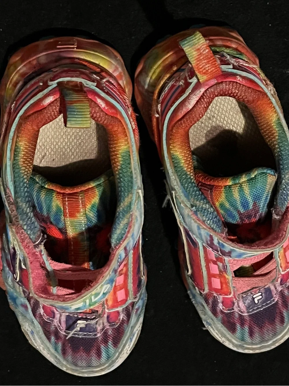 FILA Kids Tie Dye Hook & Loop Athletic Sneakers Size 7C Toddler Multicolor
